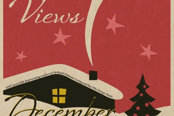 Red and white vintage Christmas magazine cover
